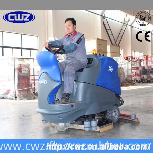 CWZ X9 CE approved floor cleaning ride on floor scrubber